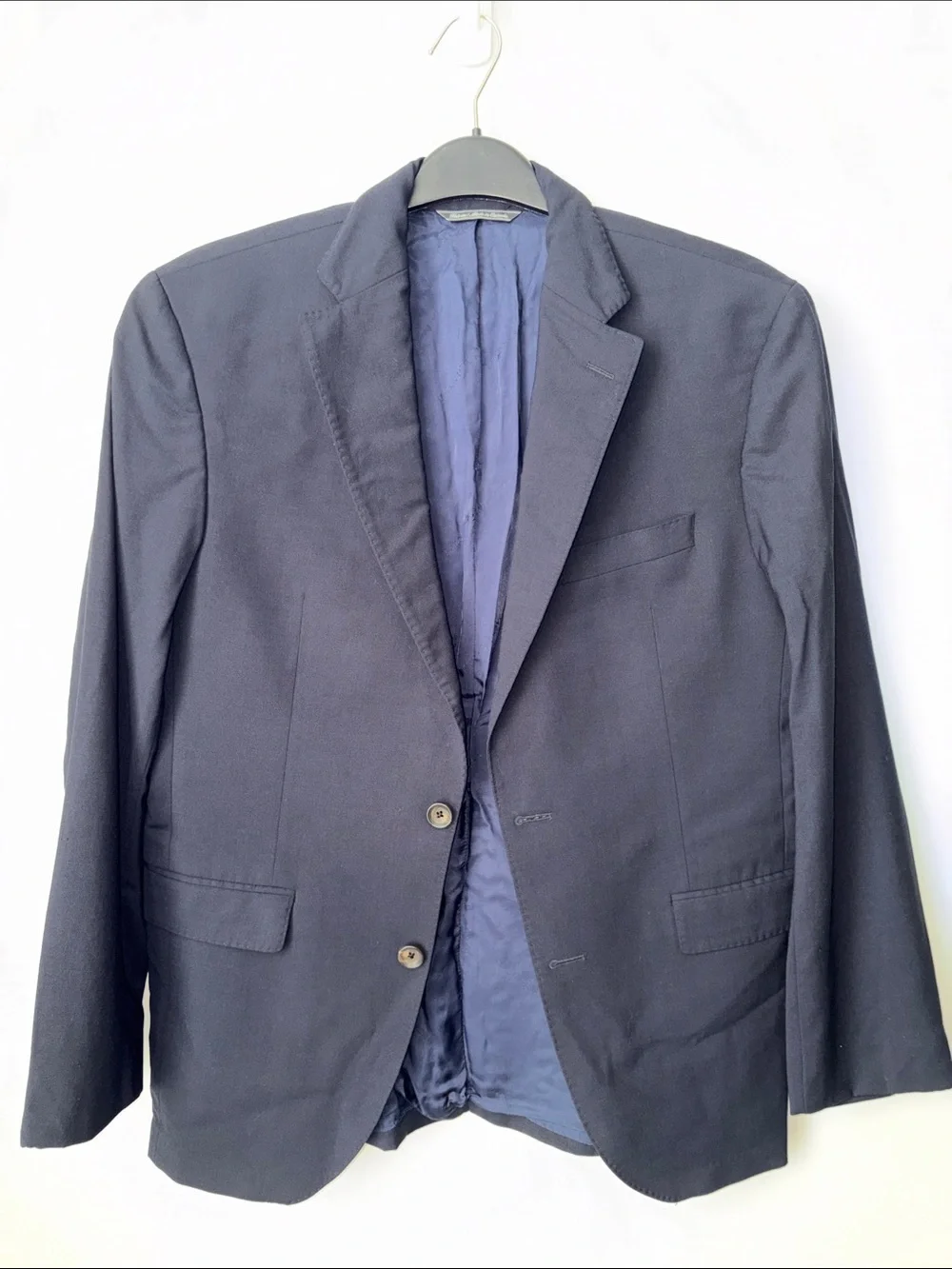 Jack Victor Men's Classic Navy Two-Button Wool Suit Jacket - 40R